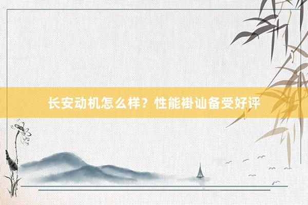 长安动机怎么样？性能褂讪备受好评