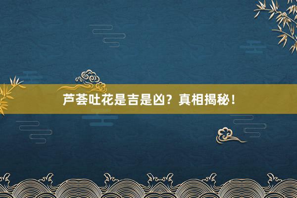 芦荟吐花是吉是凶？真相揭秘！