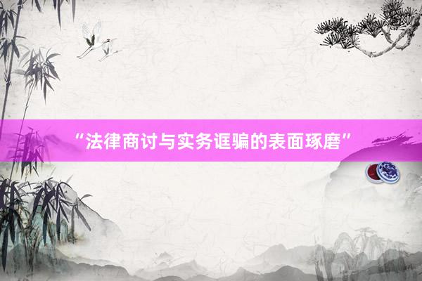 “法律商讨与实务诓骗的表面琢磨”